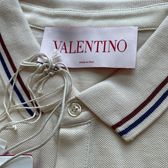 VALENTINO MEN NEW SEASON AUTHENTIC POLO SHIRT CREAM COLOR XXL SIZE - Picture 7 of 9